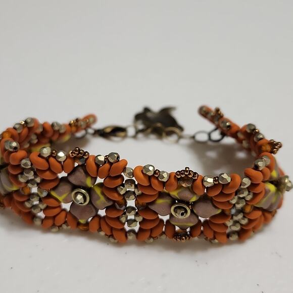 Bracelet Beaded Flowers Turtle Charm Lobster Claw Clasp Beach Vacation Boho - Picture 5 of 6